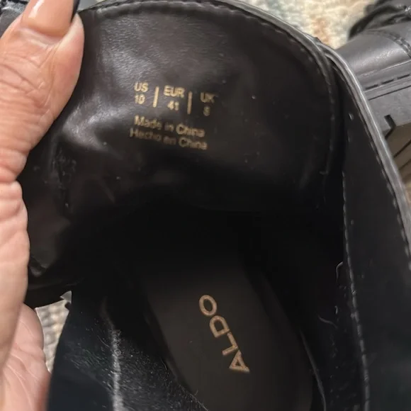 Aldo Goer Combat Ankle Casual Black Boots Size 10 - Picture 11 of 11